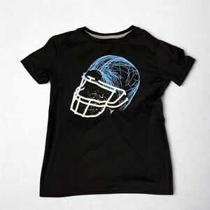 Old Navy T-Shirt Boys L Short Sleeve Black Go-Dry Active Athletic Football Tee